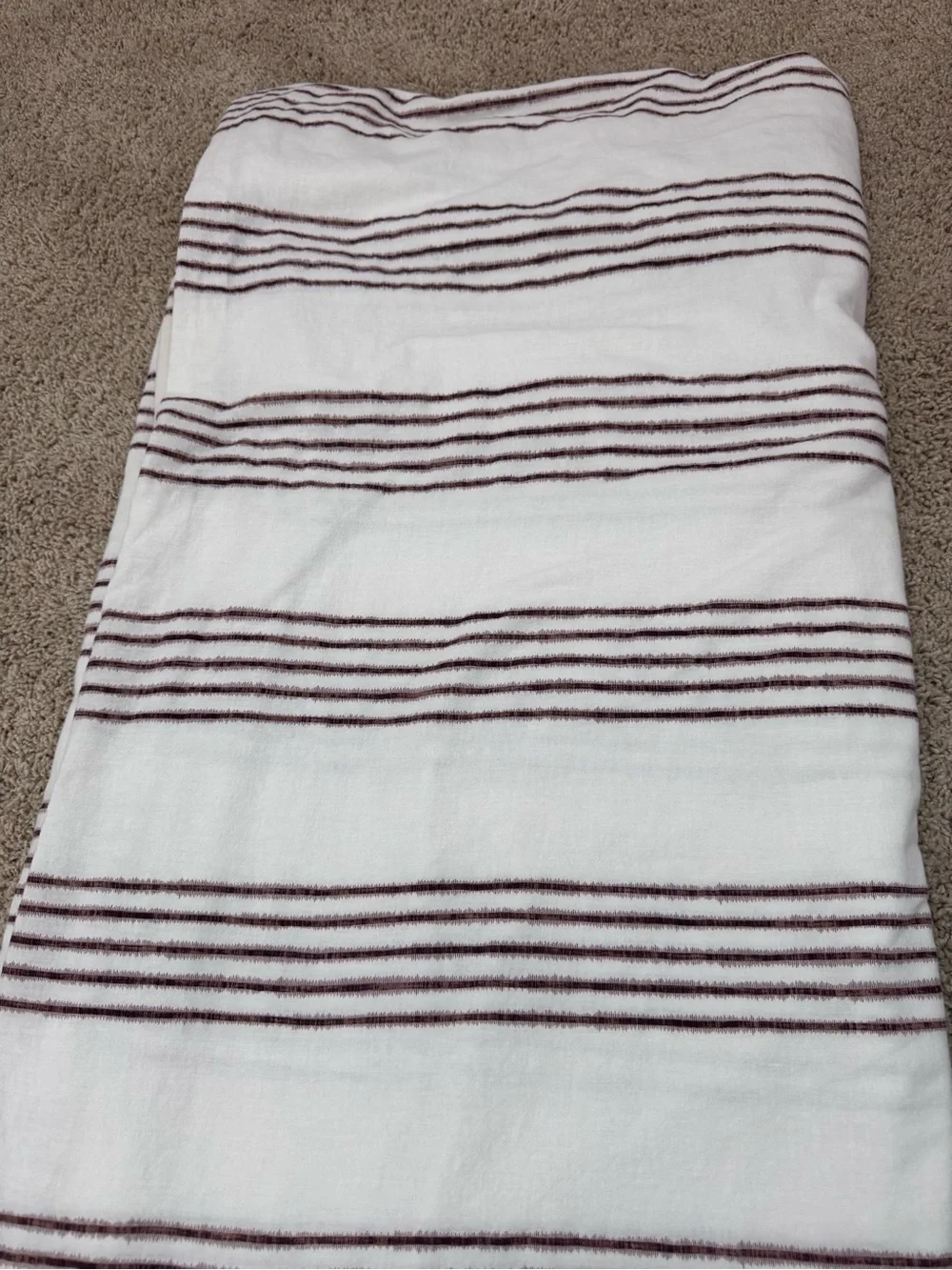 IKEA Duvet Cover with Brown Stripe Detail